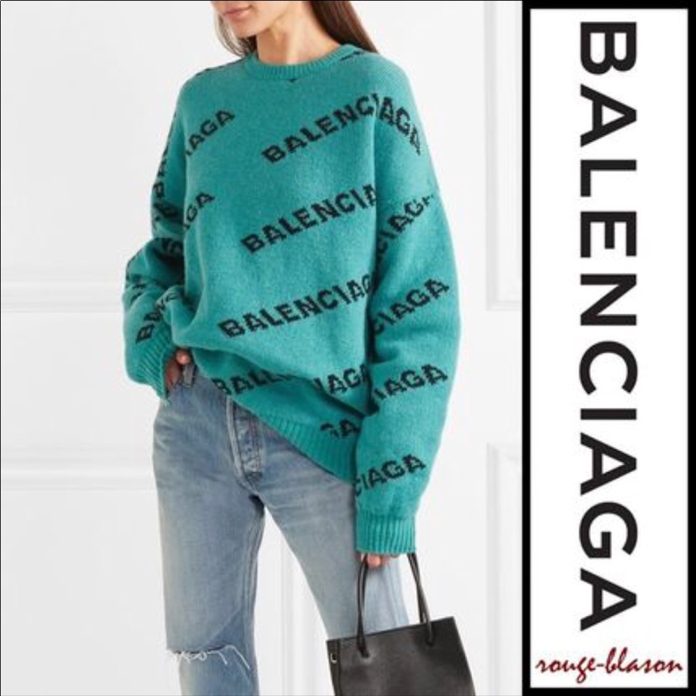 Balenciaga allover logo crewneck sweater